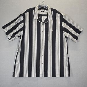 Paul Fredrick Shirt Mens X Large Striped Chest Pocket Short Sleeve Button Up